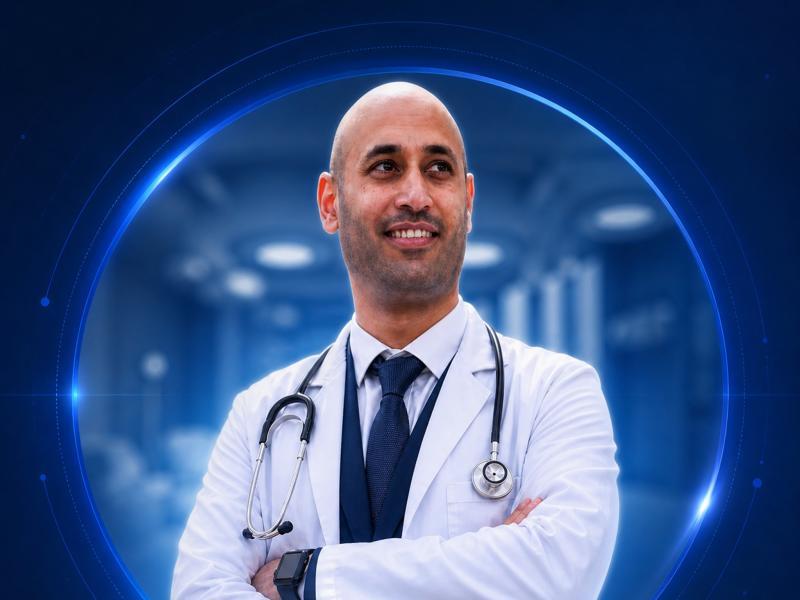 صورة طبيب ومريضة داخل العيادة